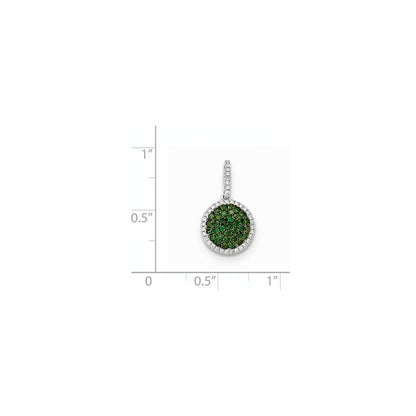 14K White Gold Real Diamond & PavÃ¢â‚¬Å¡ Green Real Diamond Pendant