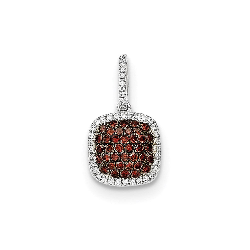 14K White Gold Real Diamond & PavÃ¢â‚¬Å¡ Red Real Diamond Pendant