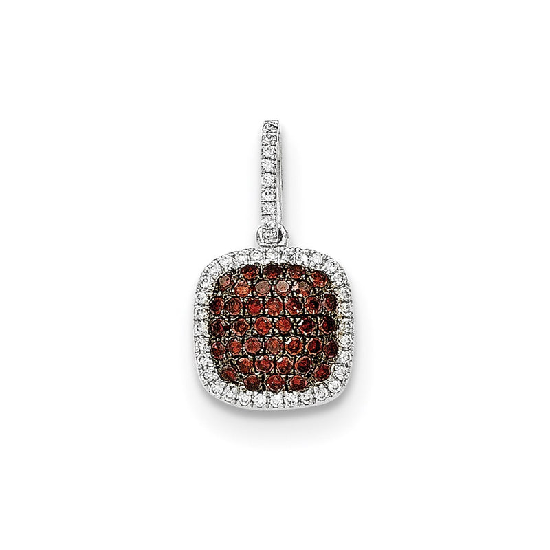 14K White Gold Real Diamond & PavÃ¢â‚¬Å¡ Red Real Diamond Pendant