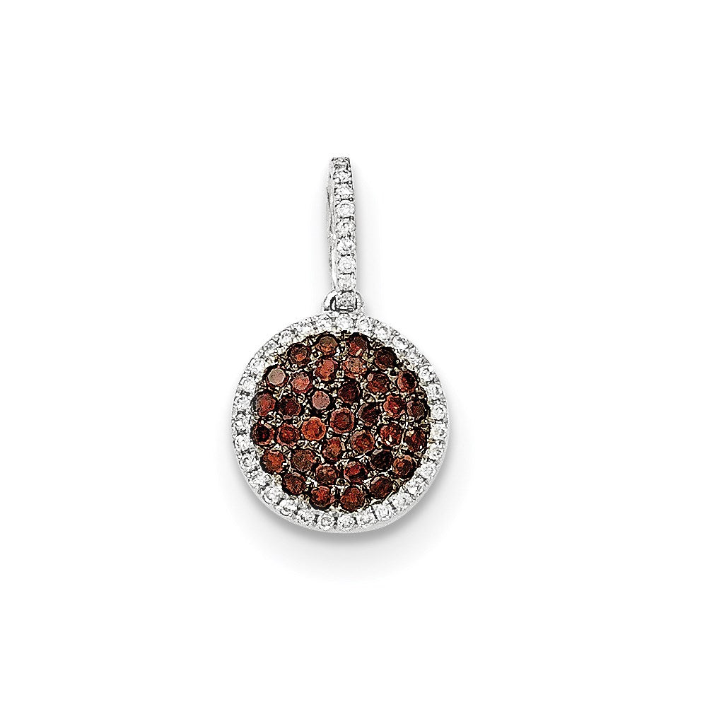 14K White Gold Real Diamond & PavÃ¢â‚¬Å¡ Brown Real Diamond Pendant