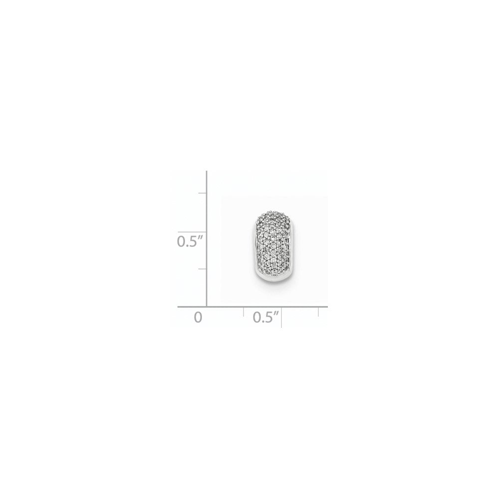14k White Gold Real Diamond Chain Slide