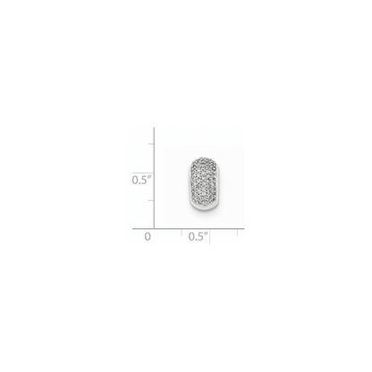 14k White Gold Real Diamond Chain Slide