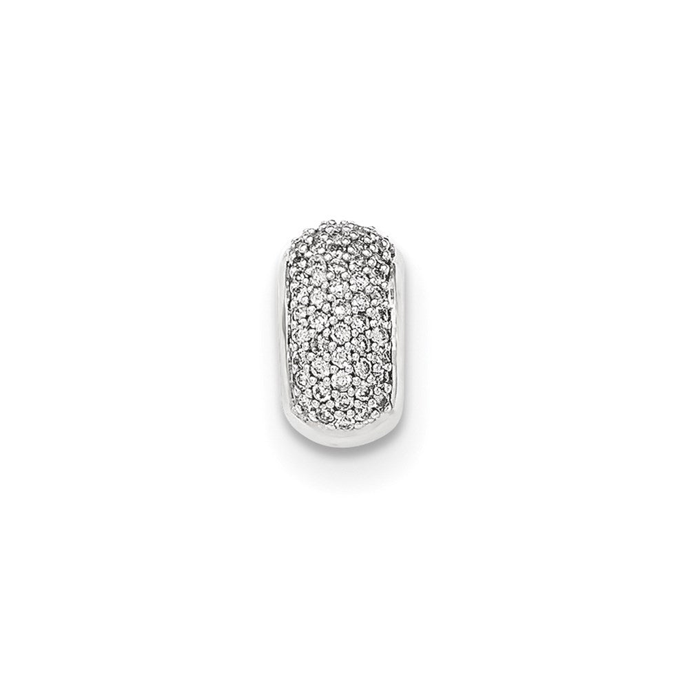 14k White Gold Real Diamond Chain Slide