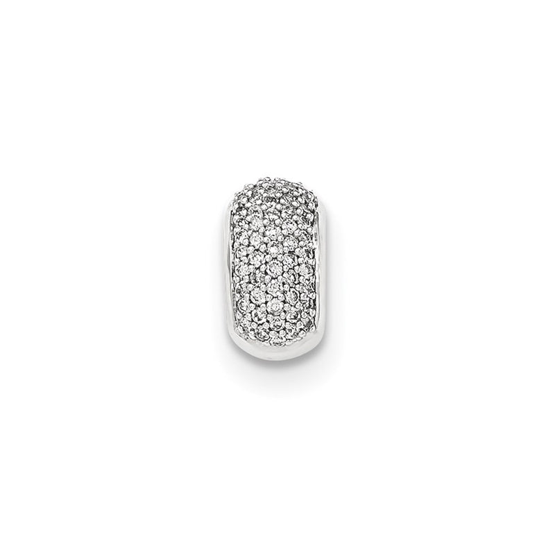 14k White Gold Real Diamond Chain Slide