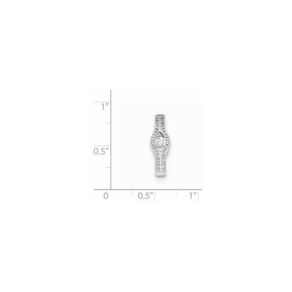 14K White Gold Polished Real Diamond Chain Slide Pendant