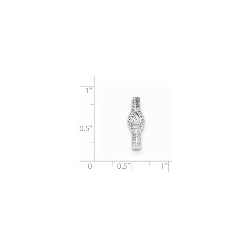 14K White Gold Polished Real Diamond Chain Slide Pendant