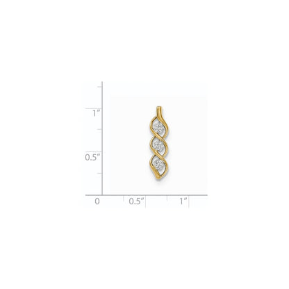 14K Gold Polished Diamond Chain Slide Pendant