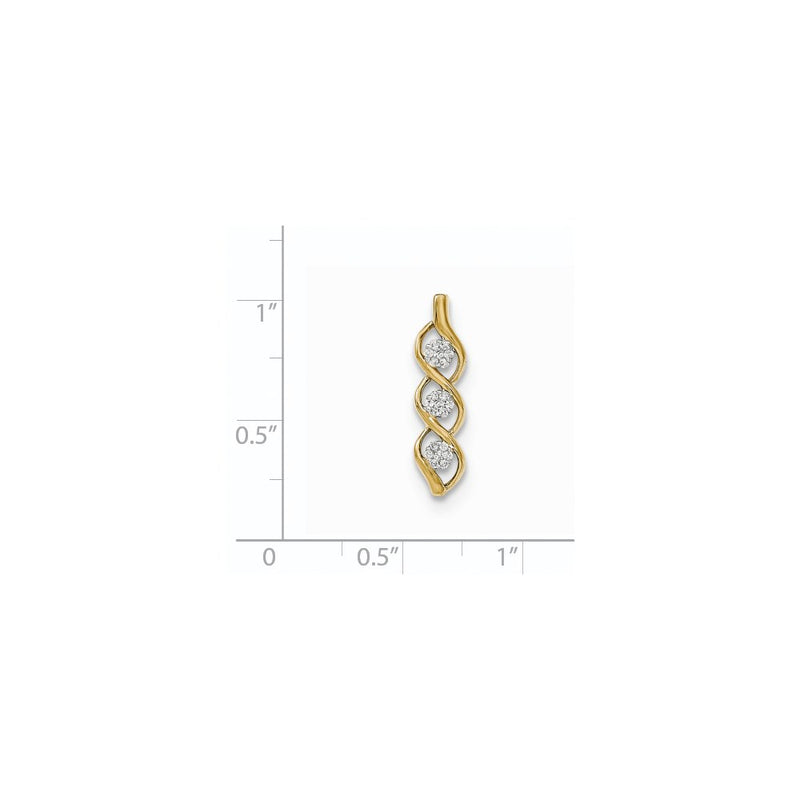 14K Gold Polished Diamond Chain Slide Pendant