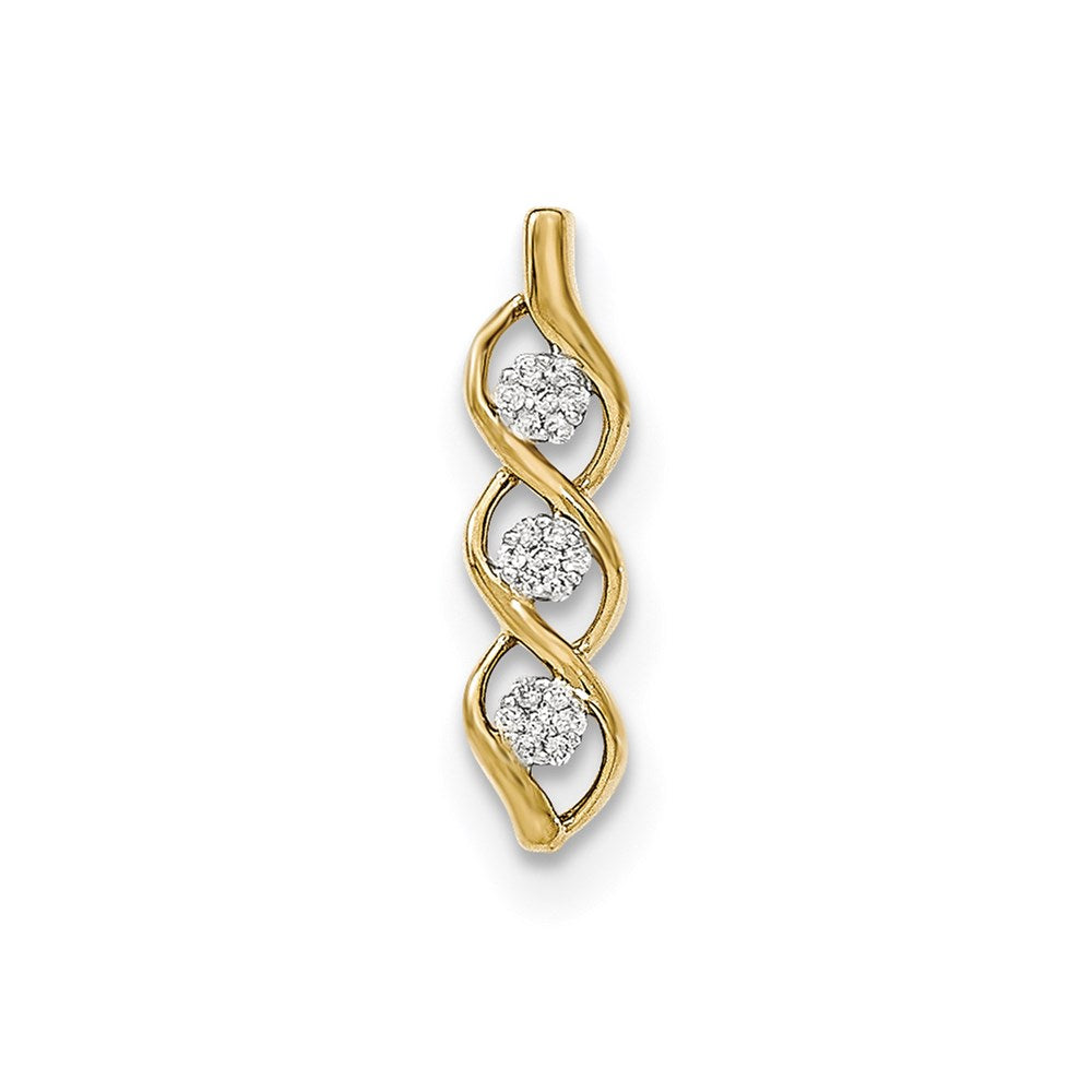 14K Gold Polished Diamond Chain Slide Pendant