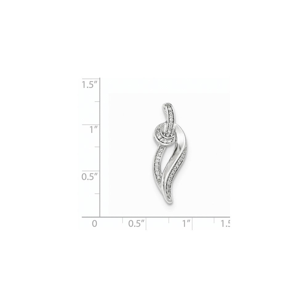 14k White Gold Real Diamond Chain Slide