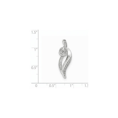 14k White Gold Real Diamond Chain Slide