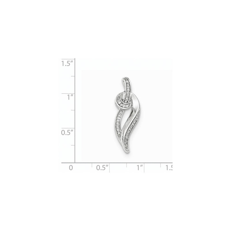 14k White Gold Real Diamond Chain Slide