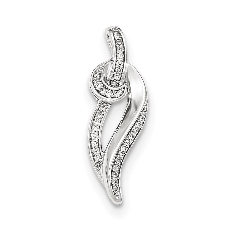 14k White Gold Real Diamond Chain Slide