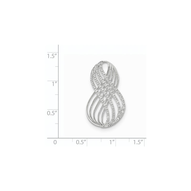 14K White Gold Real Diamond Open Infinity Symbol Slide Pendant