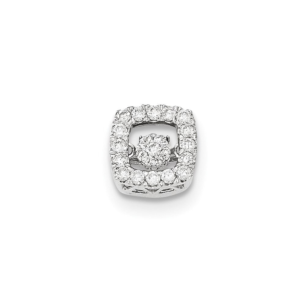 14K White Gold Vibrant Real Diamond Slide Pendant