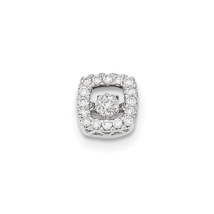 14K White Gold Vibrant Real Diamond Slide Pendant
