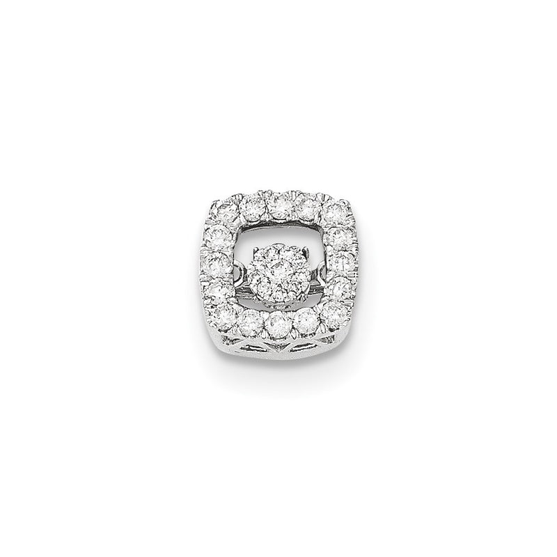14K White Gold Vibrant Real Diamond Slide Pendant