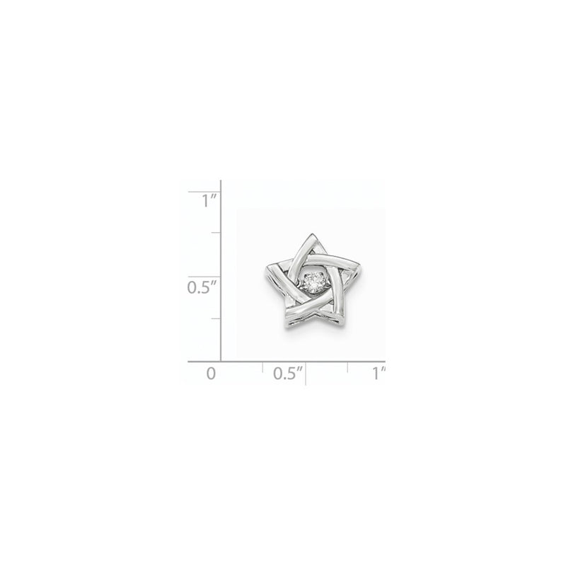 14K White Gold Vibrant Real Diamond Star Slide Pendant