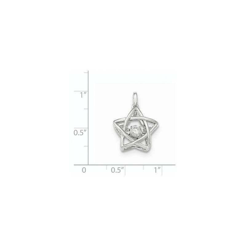 14k White Gold Vibrant Real Diamond Polished Star Pendant