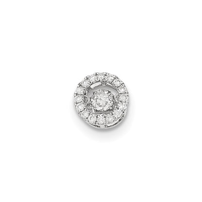 14k White Gold Vibrant Diamond Polished Round Pendant