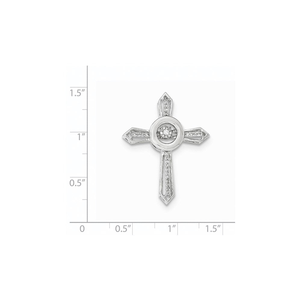 14K White Gold Vibrant Diamond Cross Slide Pendant