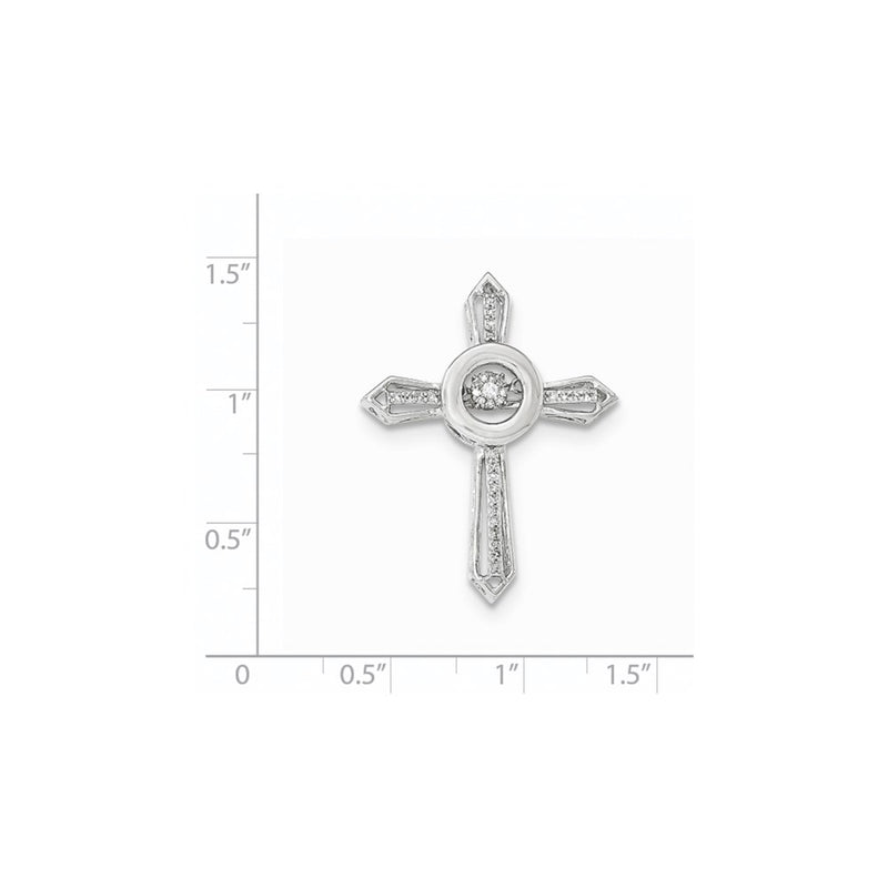 14K White Gold Vibrant Diamond Cross Slide Pendant