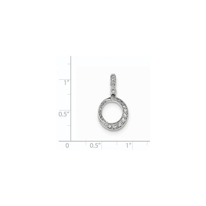 14K White Gold Polished Real Diamond Pendant