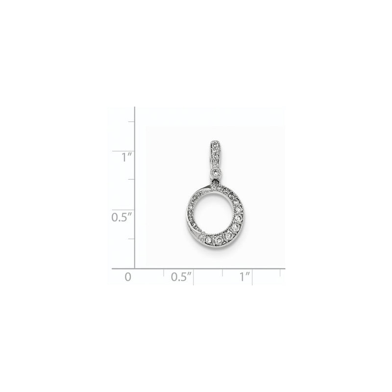 14K White Gold Polished Real Diamond Pendant