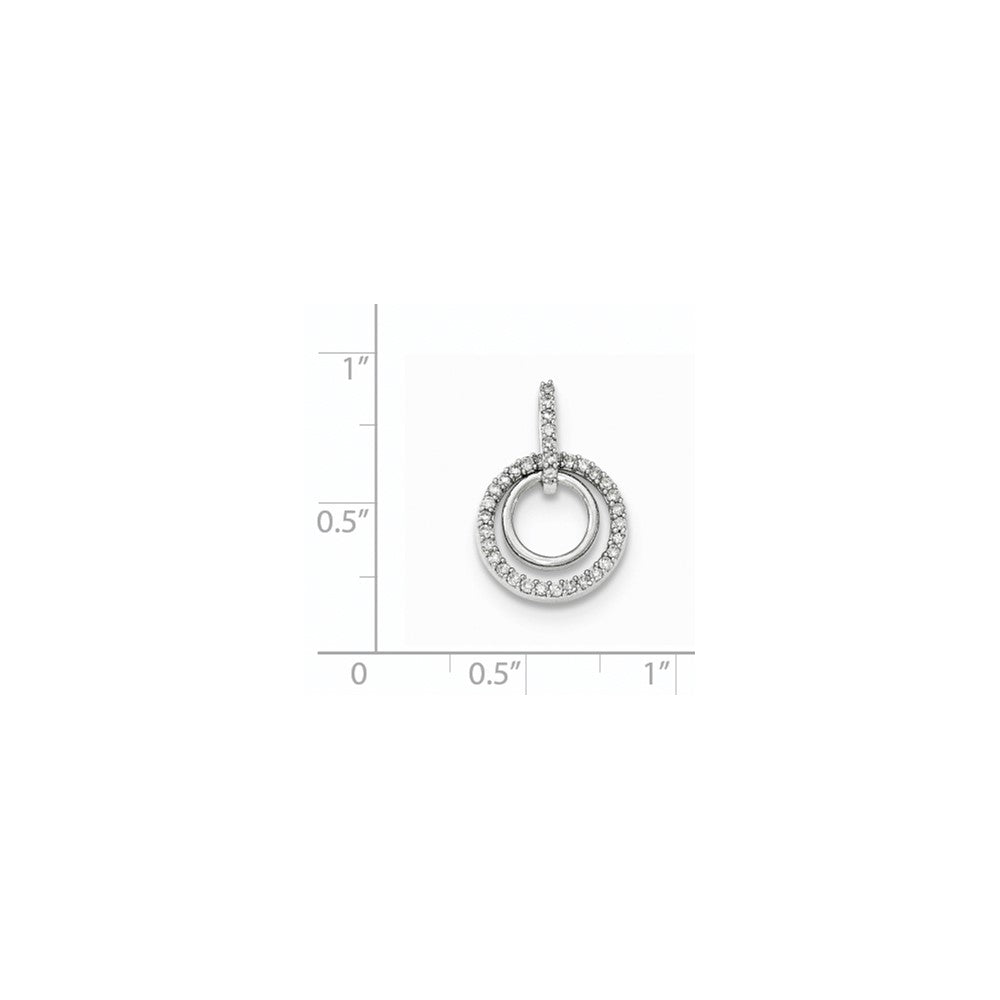 14k White Gold Real Diamond Dangle Pendant