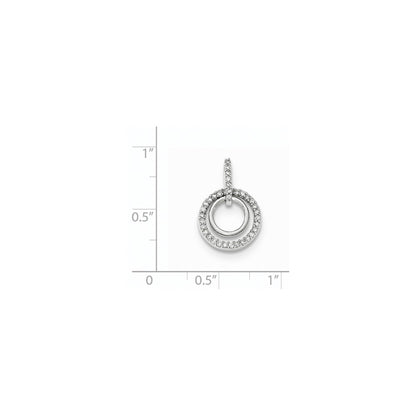 14k White Gold Real Diamond Dangle Pendant