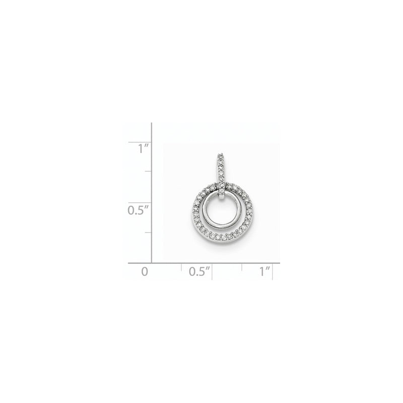 14k White Gold Real Diamond Dangle Pendant