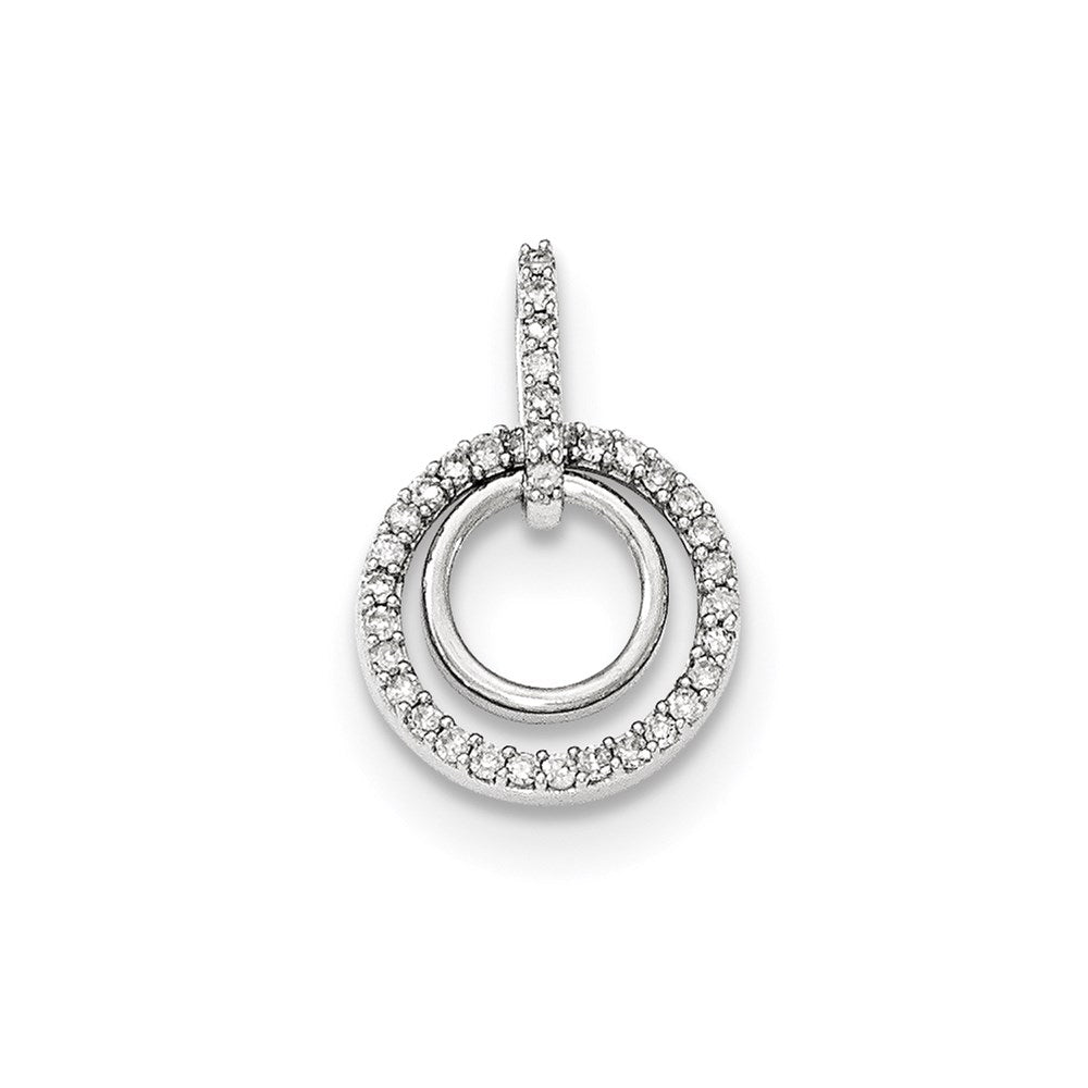 14k White Gold Real Diamond Dangle Pendant