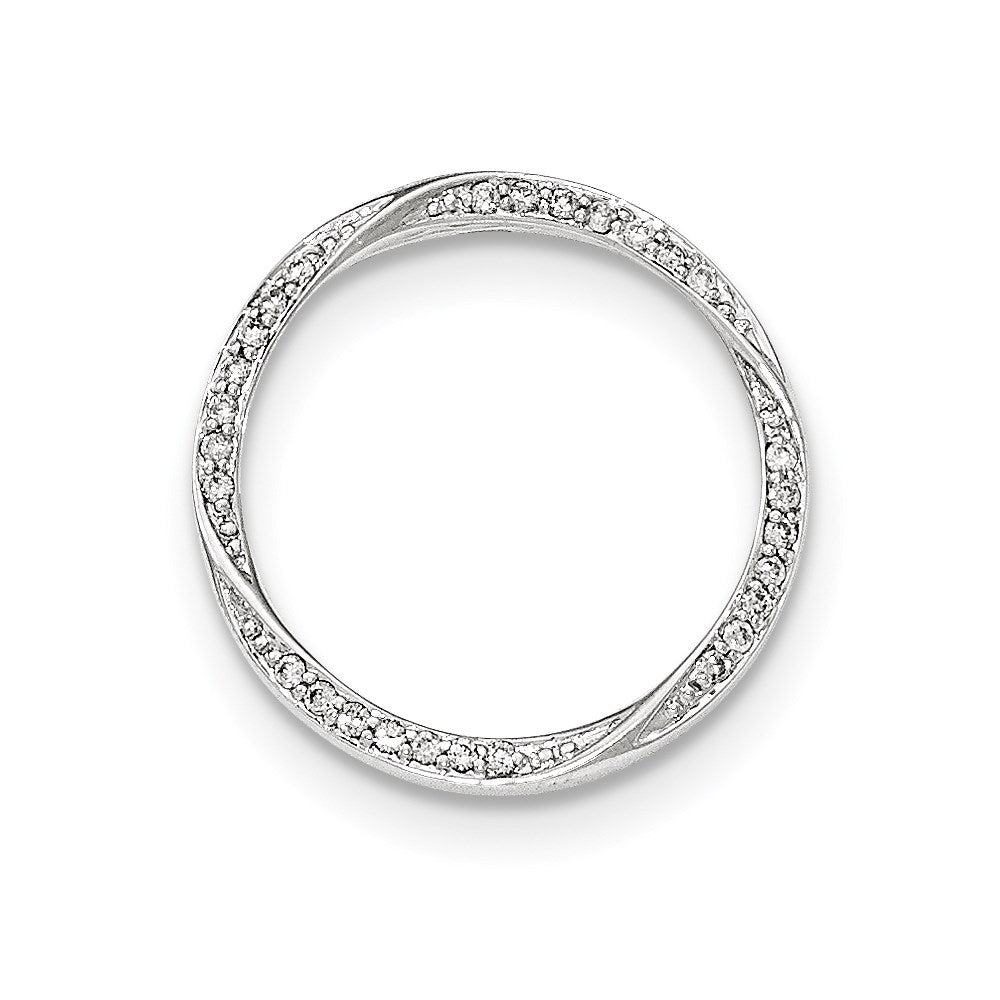 14K White Gold Real Diamond Eternity Pendant