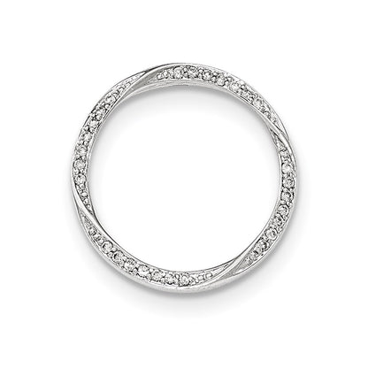 14K White Gold Real Diamond Eternity Pendant