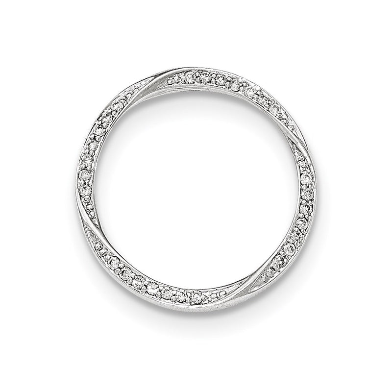 14K White Gold Real Diamond Eternity Pendant