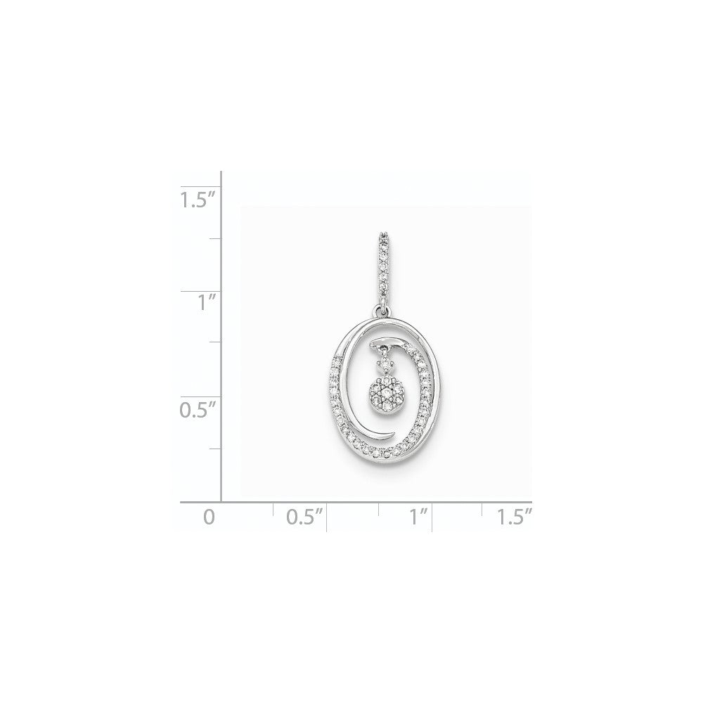 14k White Gold Real Diamond Pendant