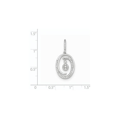 14k White Gold Real Diamond Pendant