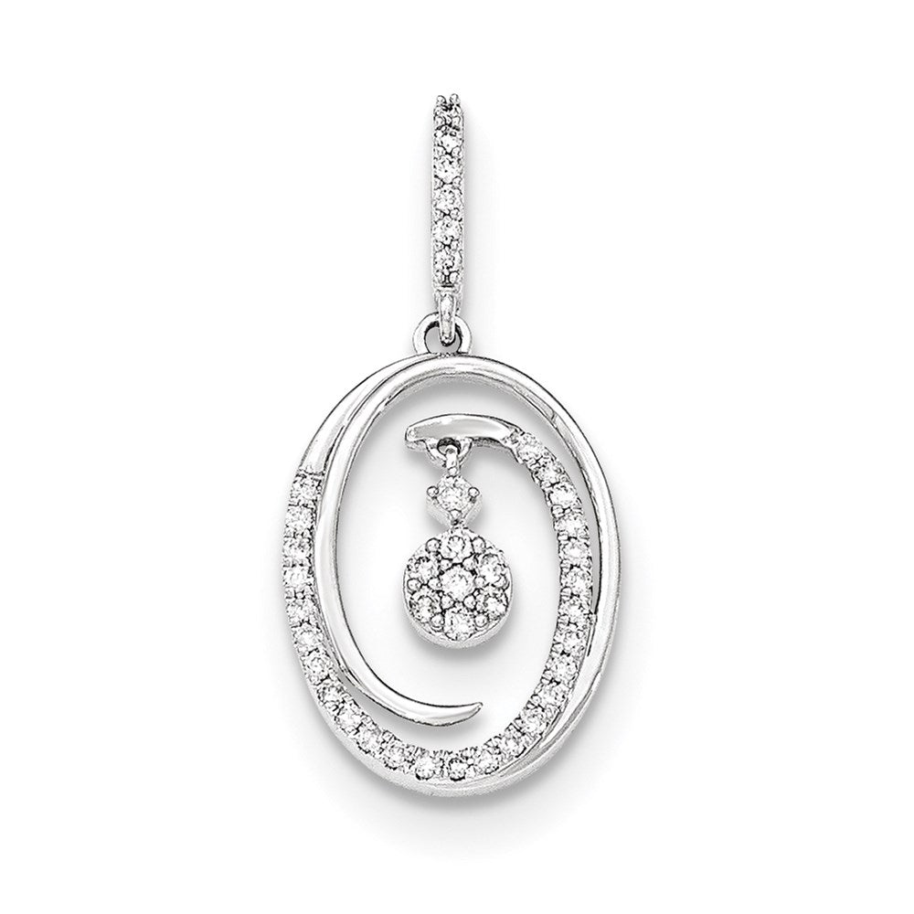 14k White Gold Real Diamond Pendant