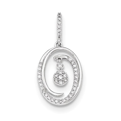 14k White Gold Real Diamond Pendant
