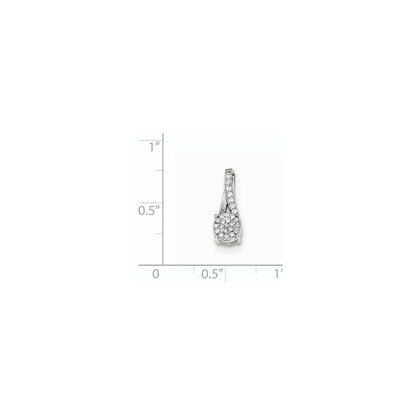 14k White Gold Real Diamond Chain Slide