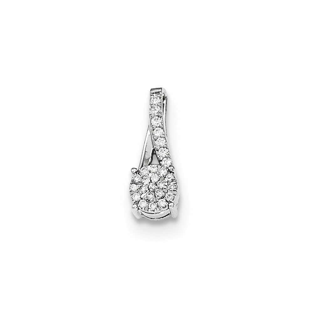 14k White Gold Real Diamond Chain Slide