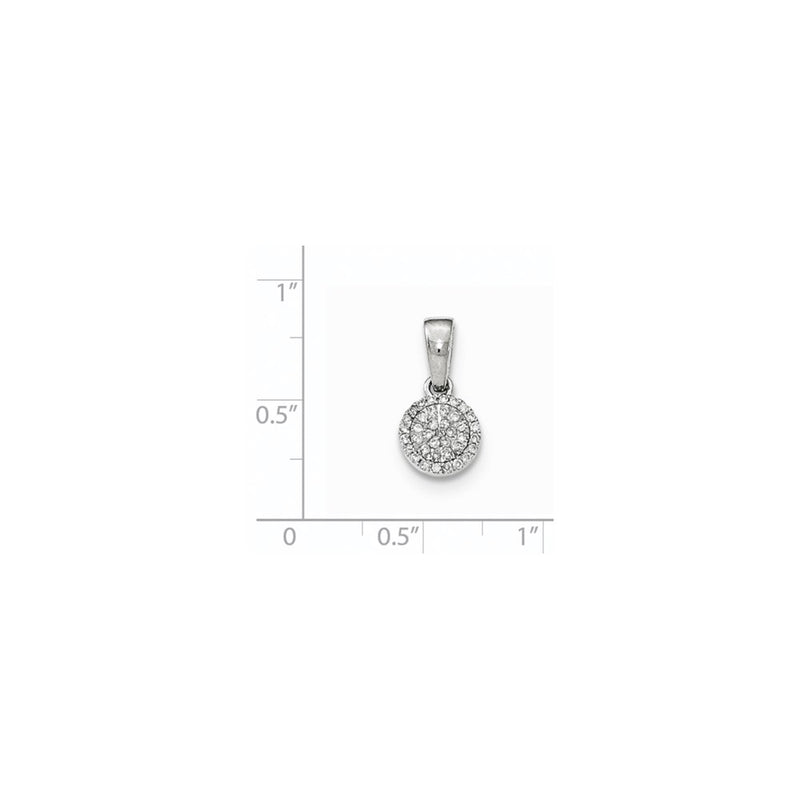 14k White Gold Diamond Round Pendant