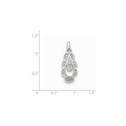 14K White Gold Real Diamond Pendant