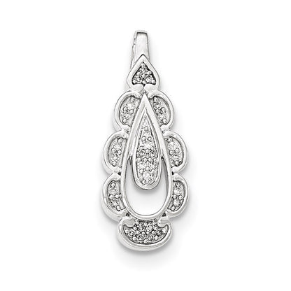 14K White Gold Real Diamond Pendant