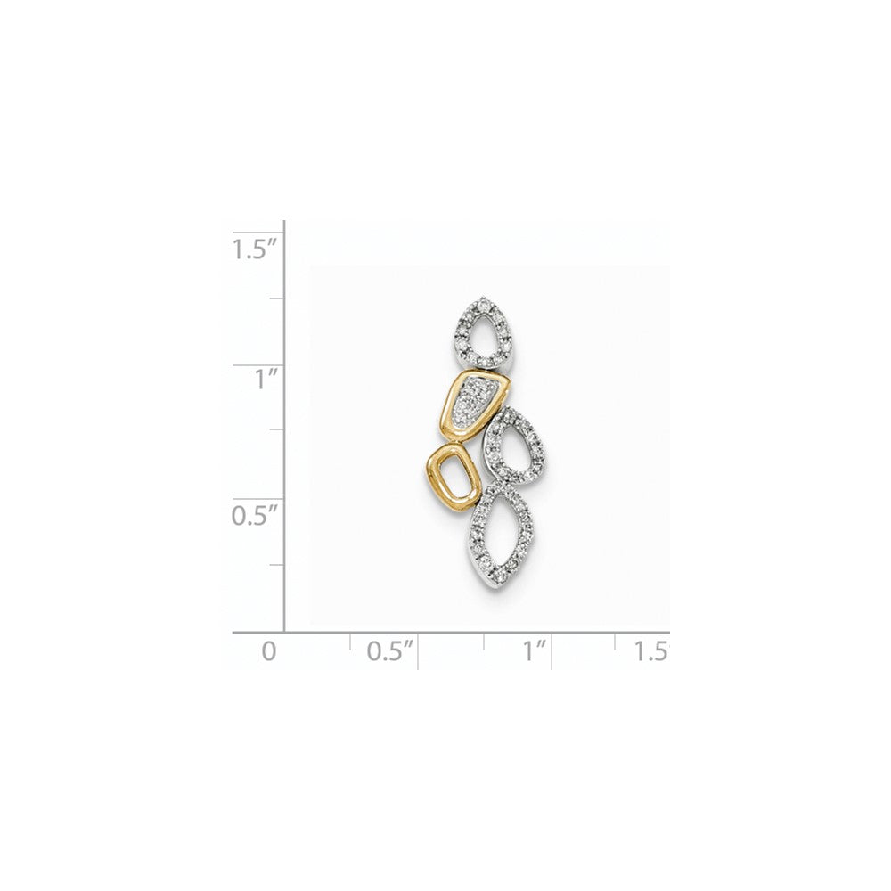 14K White & Yellow Gold Real Diamond Multi-shape Chain Slide