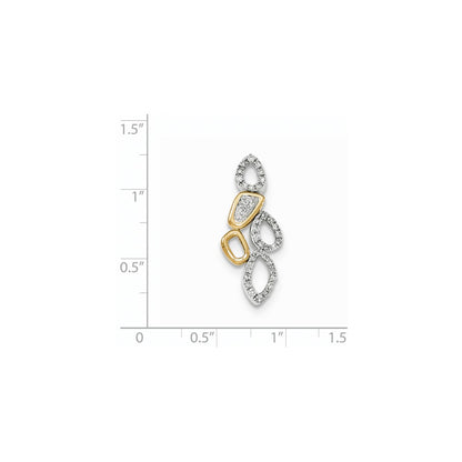 14K White & Yellow Gold Real Diamond Multi-shape Chain Slide