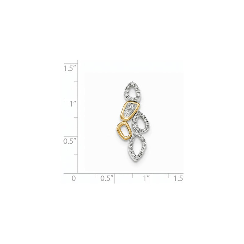 14K White & Yellow Gold Real Diamond Multi-shape Chain Slide