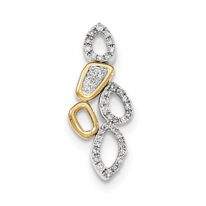 14K White & Yellow Gold Real Diamond Multi-shape Chain Slide