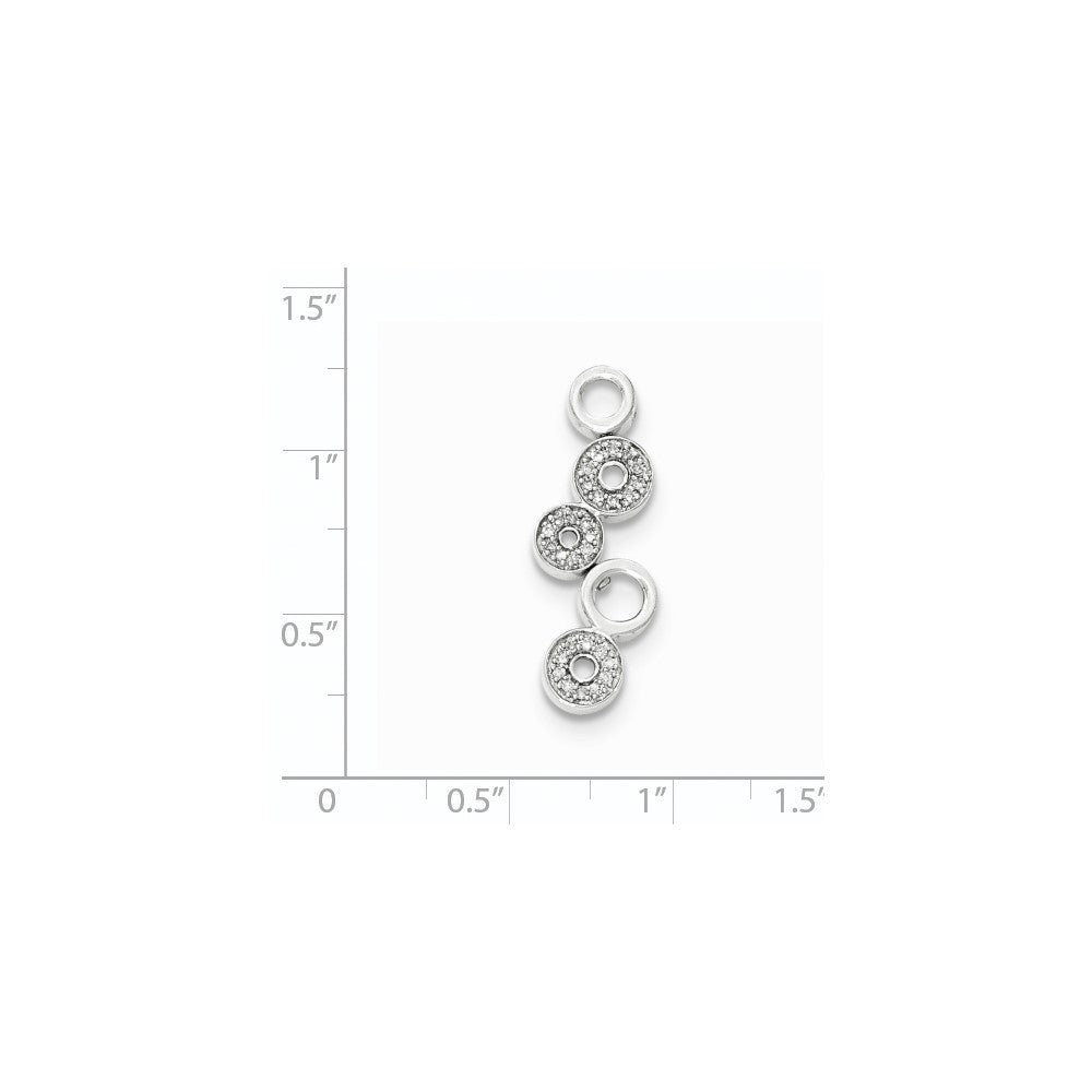 14k White Gold Real Diamond Chain Slide