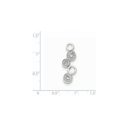 14k White Gold Real Diamond Chain Slide